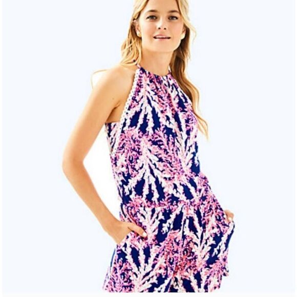 Women's Lilly Pulitzer Beyond The Reef Romper Size Small - Picture 5 of 8